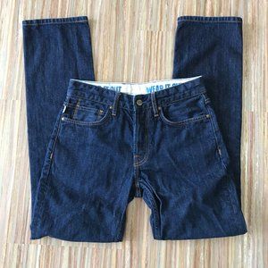 Howies Organic Denim Button Fly Slim Fit Jeans Men's 30x32